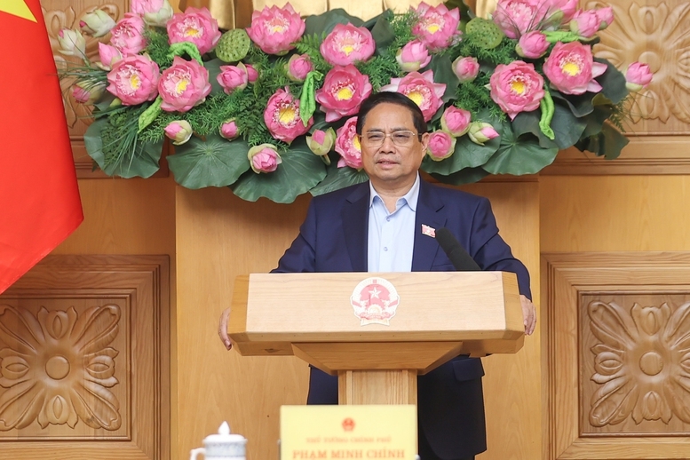 Thủ tướng Phạm Minh Chính phát biểu tại cuộc họp. Ảnh: VGP/Nhật Bắc