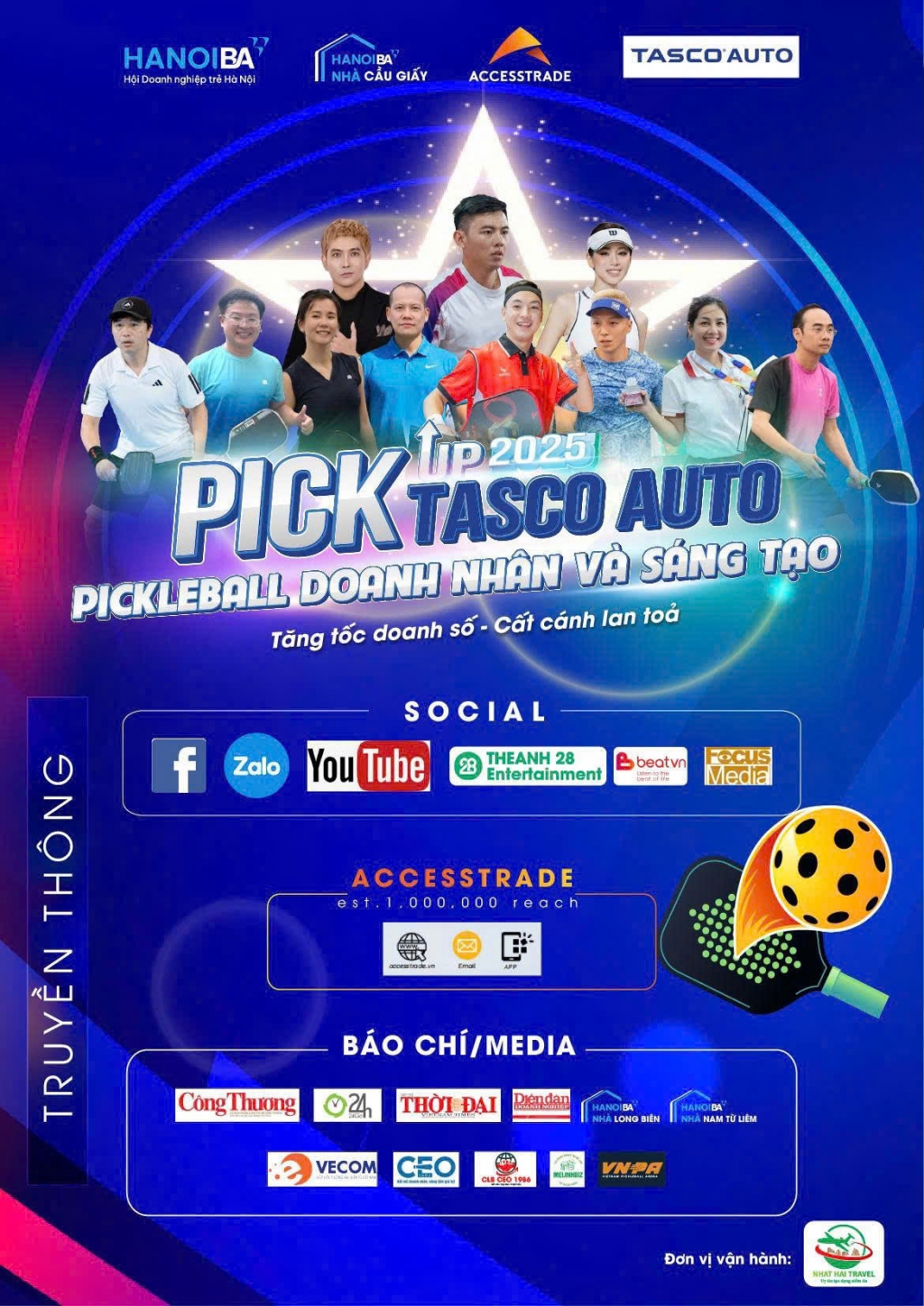 Giải Pickleball Doanh nhân và Sáng tạo: Tăng tốc doanh số - Cất cánh lan tỏa