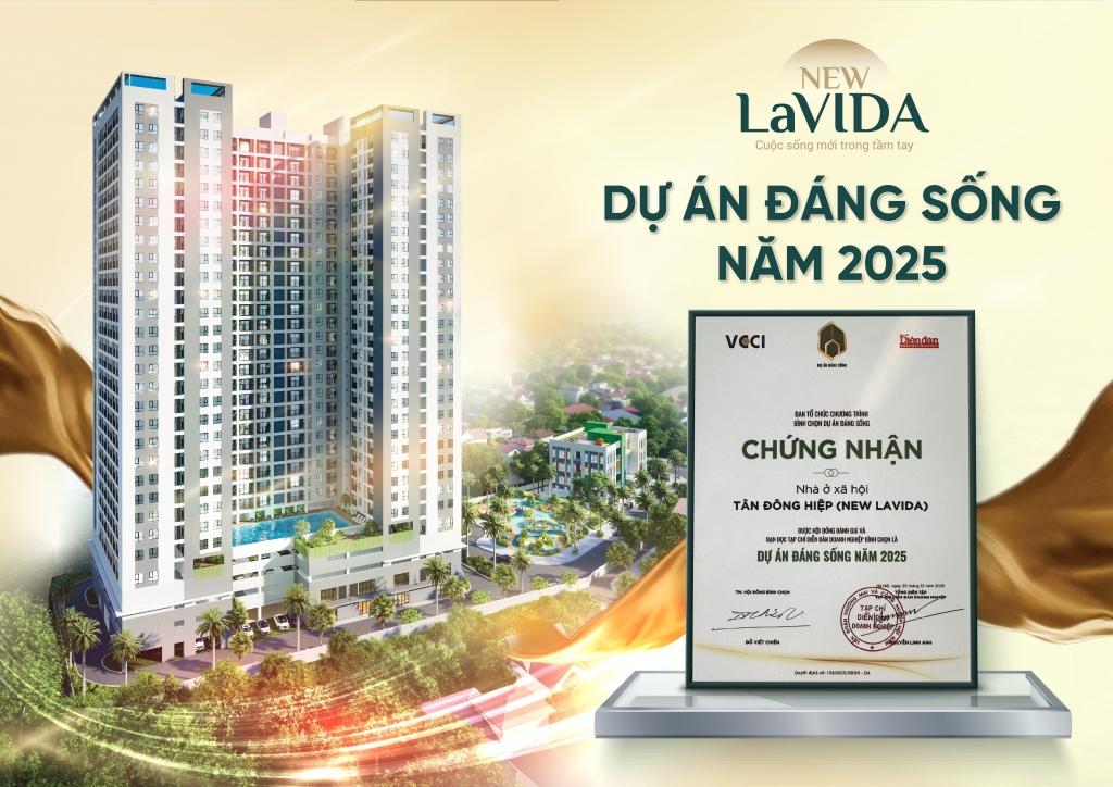 Dự án Newlavida tự hào được vinh danh “dự án đáng sống 2025”. Ảnh: PV